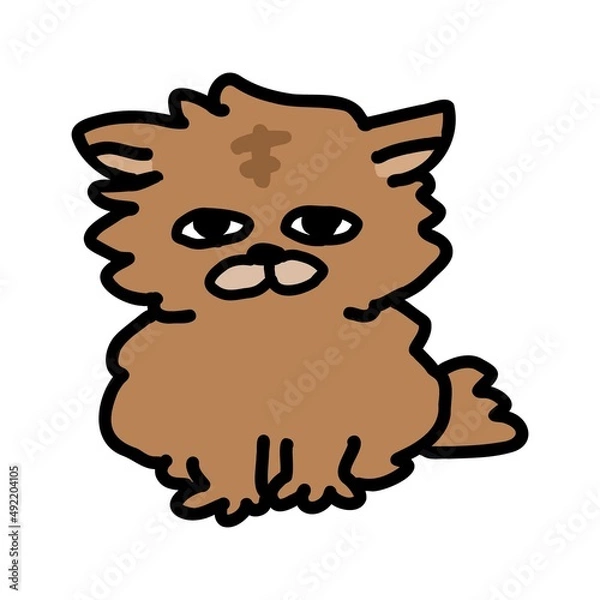 Obraz 座っている猫のイラスト。