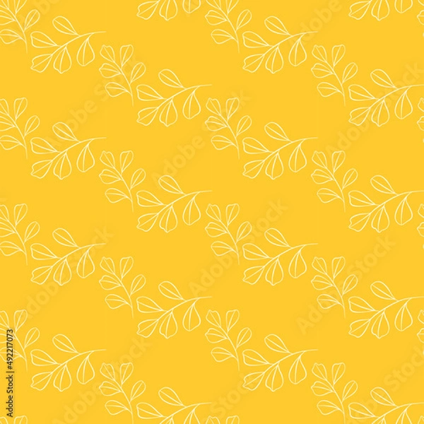 Obraz Vector seamless half-drop pattern, with leaves 