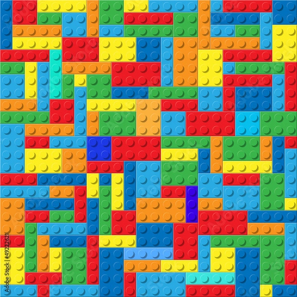 Obraz Child plastic constructor colorful vector background