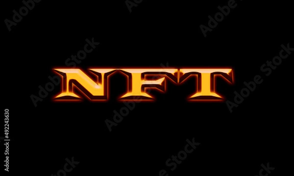 Fototapeta NFT word. Non fungible token. Crypto art concept.