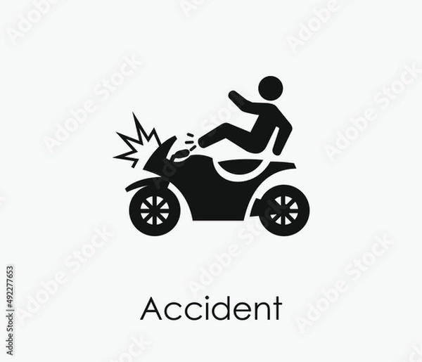 Fototapeta Accident vector icon. Editable stroke. Symbol in Line Art Style for Design, Presentation, Website or Apps Elements, Logo. Pixel vector graphics - Vector