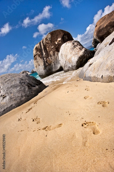 Obraz Footsteps on one of the most beautiful beach, Tortola
