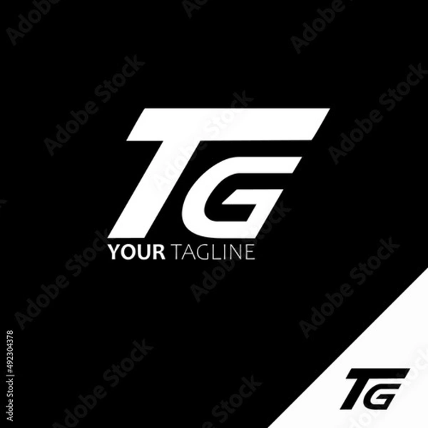 Obraz Tg logo monograph, Logo type vector isolated