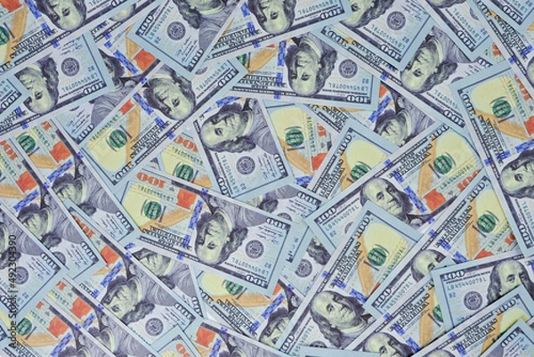 Fototapeta US dollar amount 1 dollar placed in the background