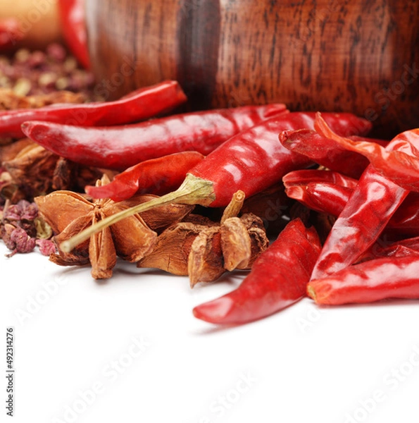 Obraz dried red chili peppers
