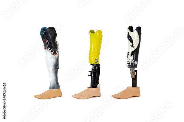 Fototapeta Three prosthetic legs.