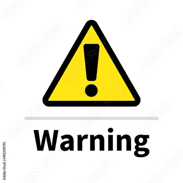 Fototapeta Triangular warning or caution sign.