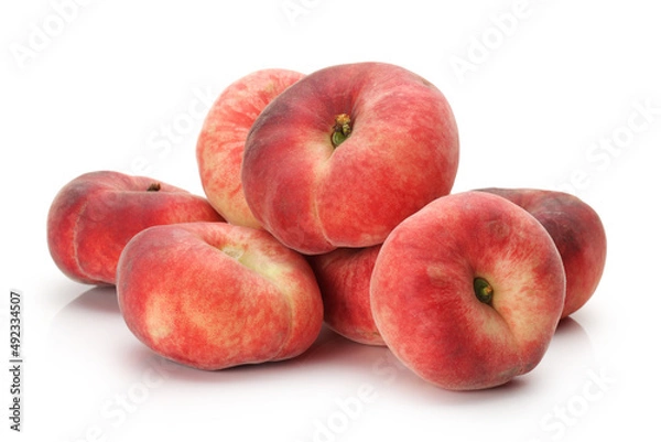 Obraz chinese flat peaches on white background 