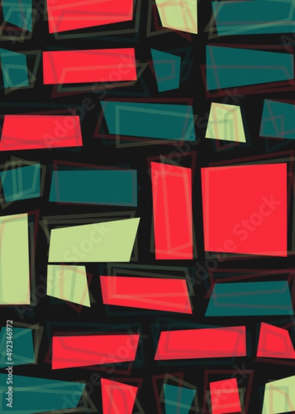 Fototapeta Offset Quads generative art background art illustration