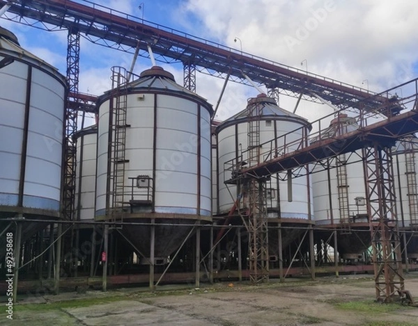 Obraz grain storage tanks