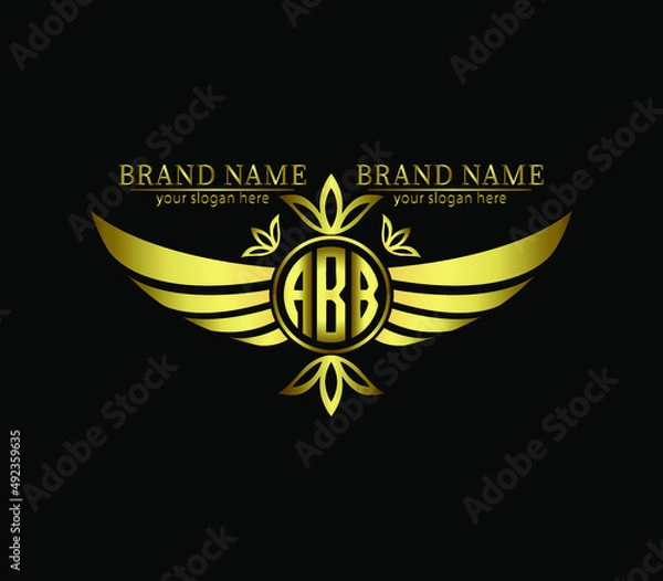 Fototapeta ABB,abb wins three letters logo design, real estate construction home realty house building,
 geometric ,monogram minimalist logo, vector template