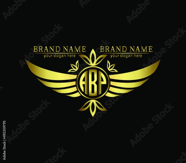 Obraz ABP,abp,wins three letters logo design, real estate construction home realty house building,
 geometric ,monogram minimalist logo, vector template