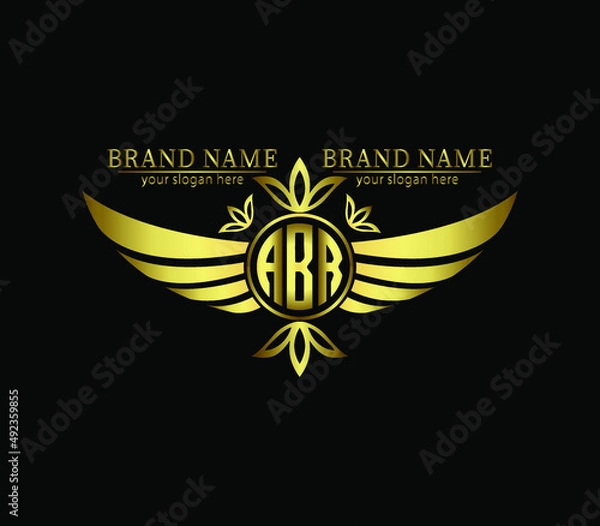 Fototapeta ABR,abr,wins three letters logo design, real estate construction home realty house building,
 geometric ,monogram minimalist logo, vector template