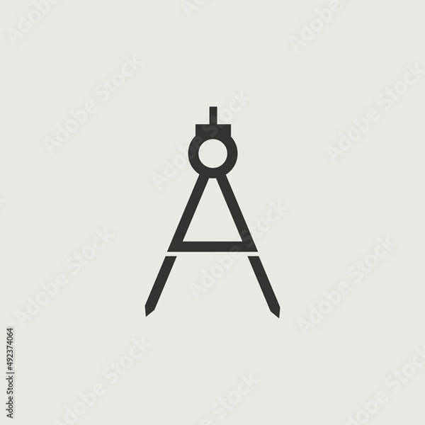Fototapeta protractor vector icon illustration sign 