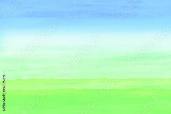 Fototapeta 緑色の水彩背景