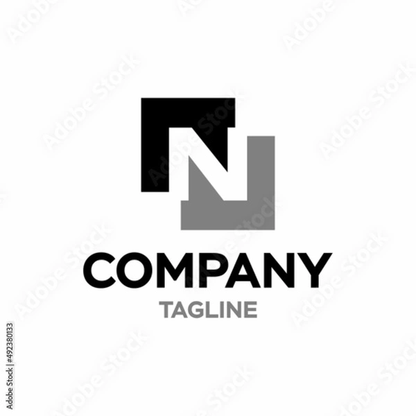 Fototapeta letter N monogram logo design vector