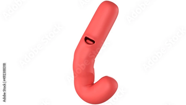 Fototapeta A Cartoon Beef Sausage Jump and Happy 3D Rendering For Children. A Beef sausage is a type of meat product usually made from Cow Meat.