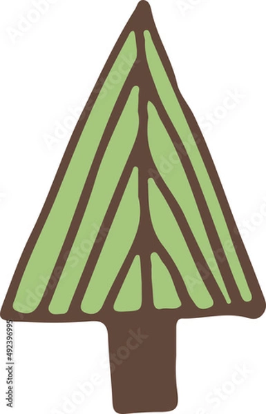 Fototapeta Hand-drawn tree illustration, Travel element, Adventure theme