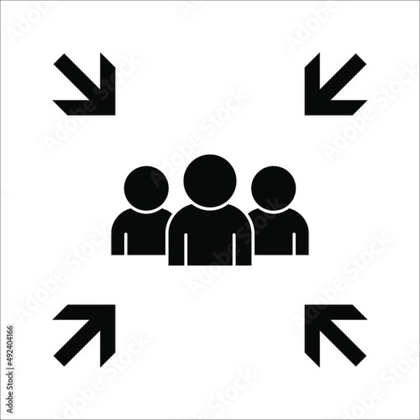 Fototapeta Meeting point vector icon. Thin line black meeting point icon, vector illustration from editable human resources concept on white background.