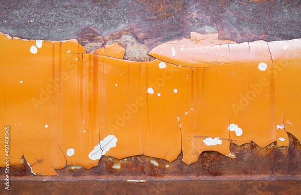 Fototapeta rusty metallic car texture old rust steel surface background