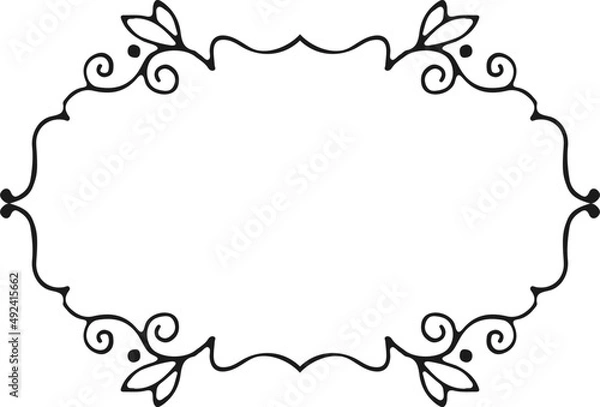 Fototapeta Abstract hand-drawn frame sketch element