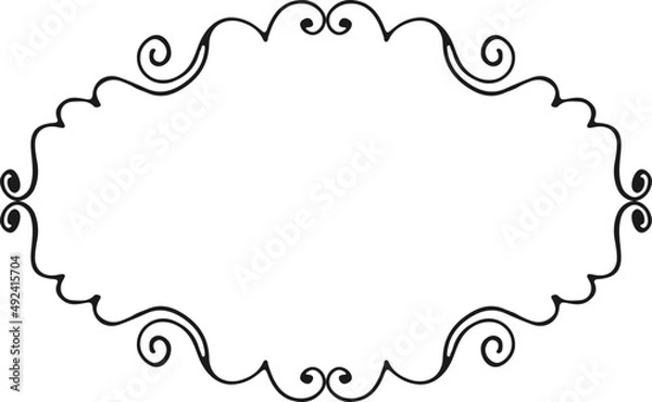Fototapeta Abstract hand-drawn frame sketch element