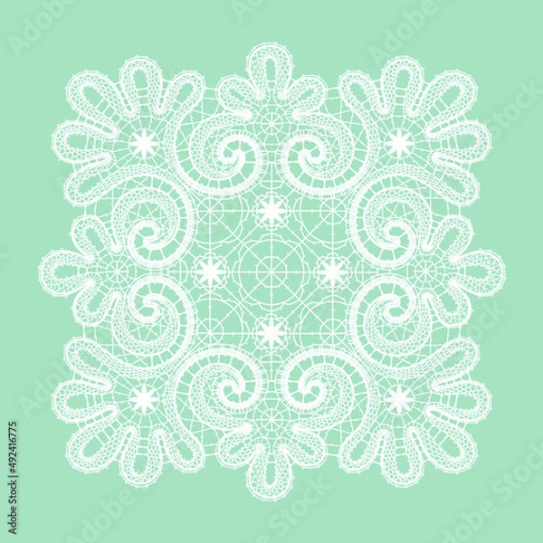 Obraz Lace square decoration. Vector illustration. Lace background