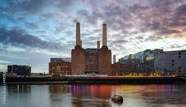 Obraz View of Battersea Power Station seen from the north side of the river Thames