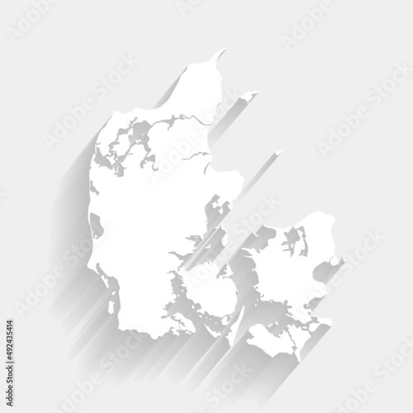 Obraz White Denmark map on gray background, vector