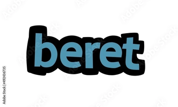 Fototapeta BERET writing vector design on white background