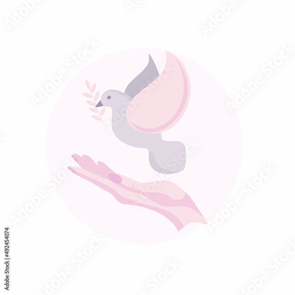 Fototapeta Vector illustration of the dove of the world.
