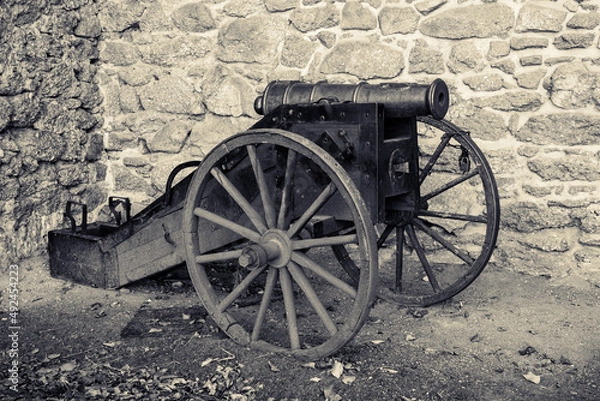 Fototapeta Old medieval cannon from the Chojnik castle