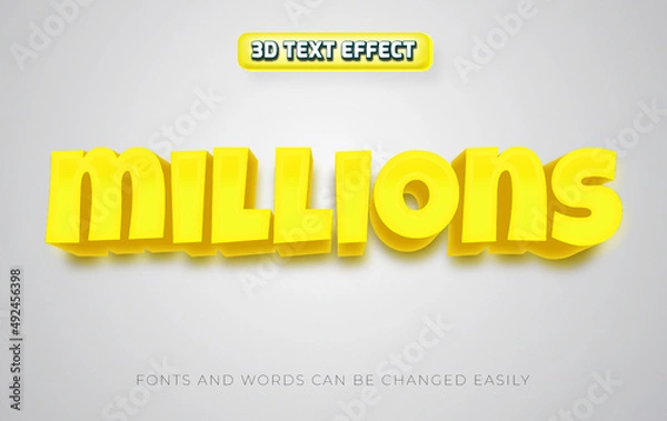 Obraz Millions yellow 3d editable text effect style