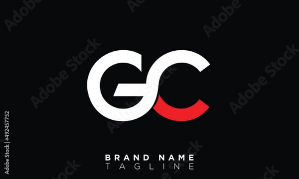 Obraz GC Alphabet letters Initials Monogram logo CG, G and C