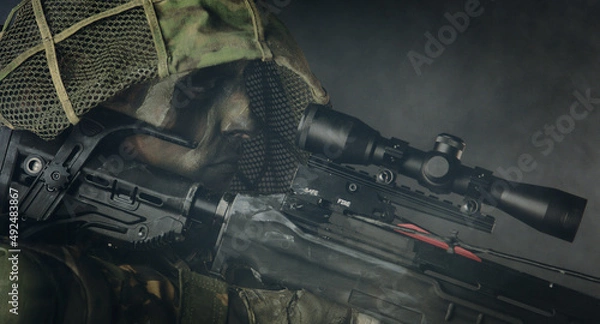 Obraz Fighter with a crossbow. Apocalypse