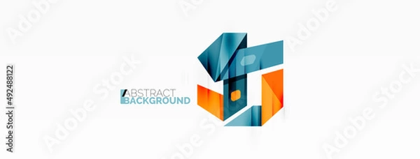 Fototapeta Creative geometric wallpaper. Abstract ribbon style line composition. Techno business template for wallpaper, banner, background or landing