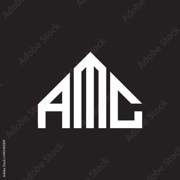 Fototapeta AMc letter logo design. AMc monogram initials letter logo concept. AMc letter design in black background.
