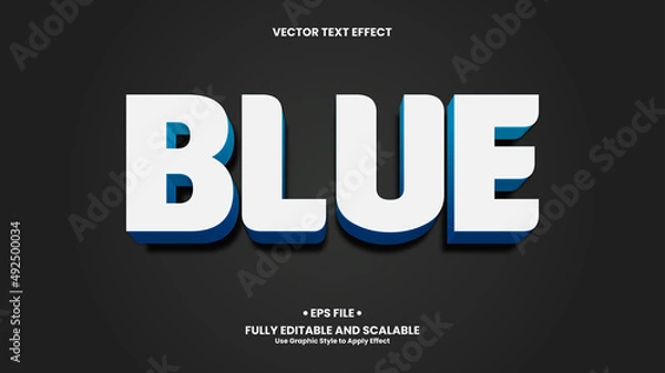 Fototapeta Minimalist White and Blue Logo with Editable Text Effect