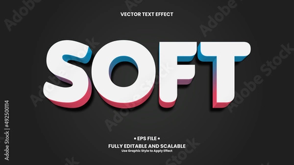 Fototapeta Soft Minimalist White Pink and Blue Logo with Editable Text Effect