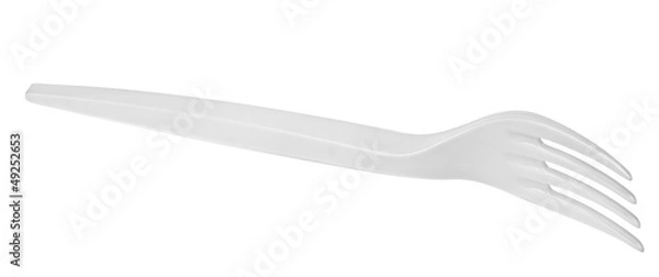 Obraz plastic fork isolated on a white background