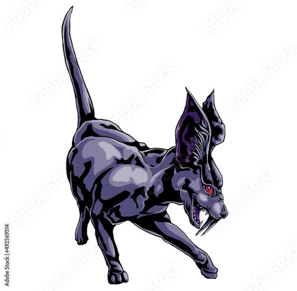 Obraz UMA図鑑４：血を吸う影　チュパカブラス　chupacabra