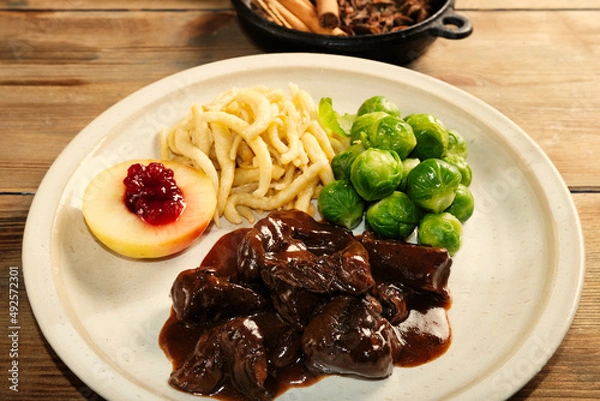 Obraz Venison Stew with Brussels Sprouts