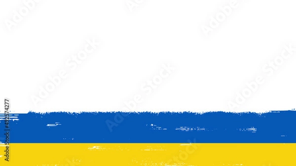 Obraz Ukraine Background ukraine color flag with brush stroke effect