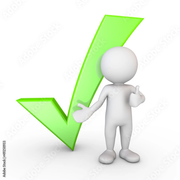 Obraz 3D Minimalistic Person - Check