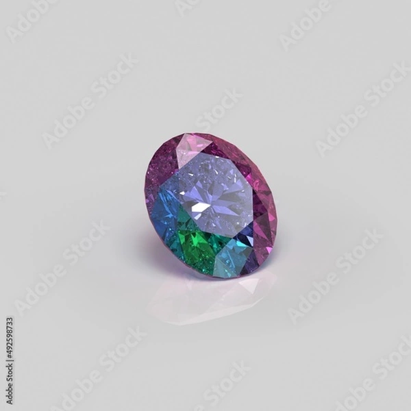 Fototapeta alexandrite gemstone oval 3D render
