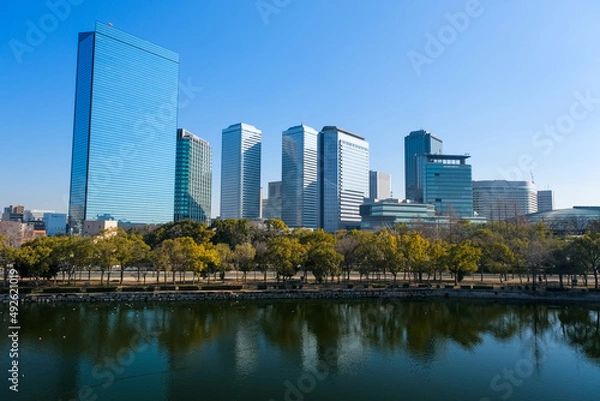 Fototapeta 大阪市 大阪ビジネスパークの高層ビル群