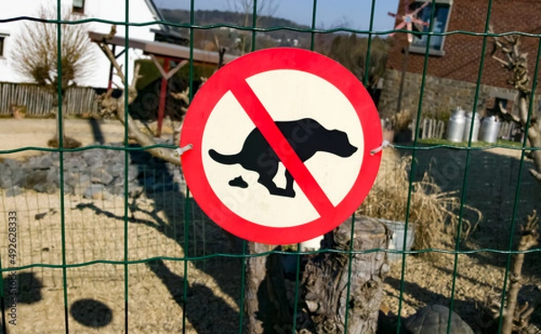 Obraz Petit panneau déjections canines interdites