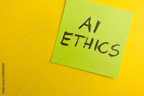 Obraz AI ethics text handwritten on sticky note