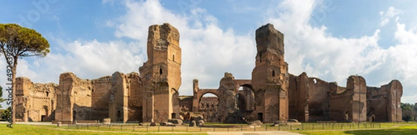 Obraz Baths of Caracalla (Terme di Caracalla) in the historic center of Rome. Panoramic view.