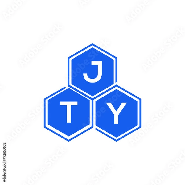 Fototapeta JTY letter logo design on White background. JTY creative initials letter logo concept. JTY letter design. 
